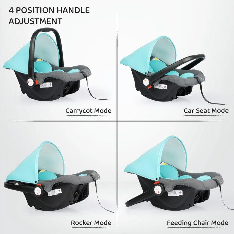 Picaboo 4 In 1 Multipurpose Baby Carry Cot With Personalized Name Tag - Blue Grey - Image 2