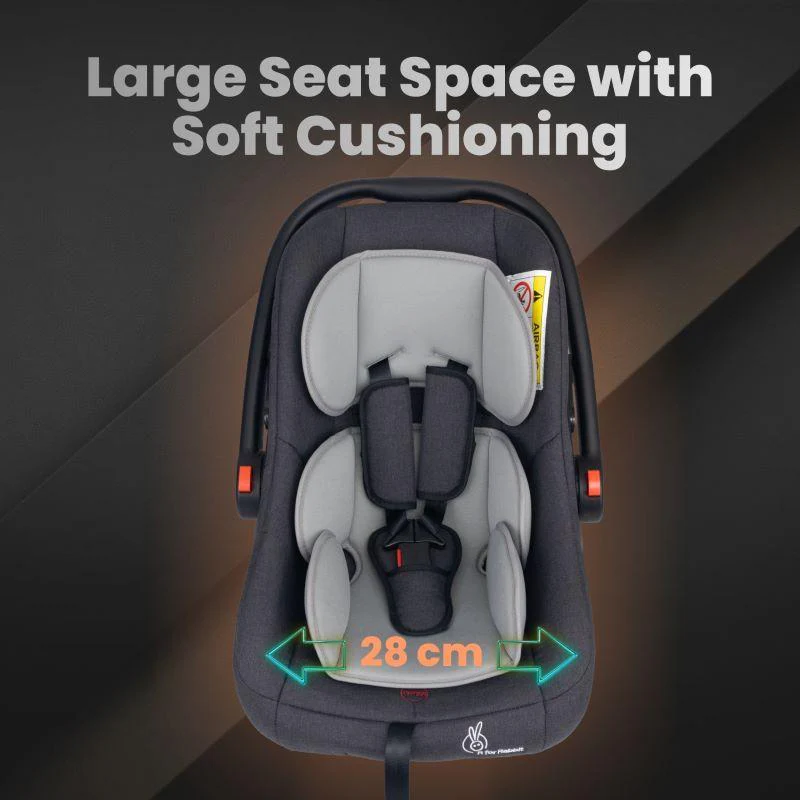 Picaboo Grand 4 In 1 Multipurpose Baby Carry Cot With Personalized Name Tag - Black Grey - Image 5