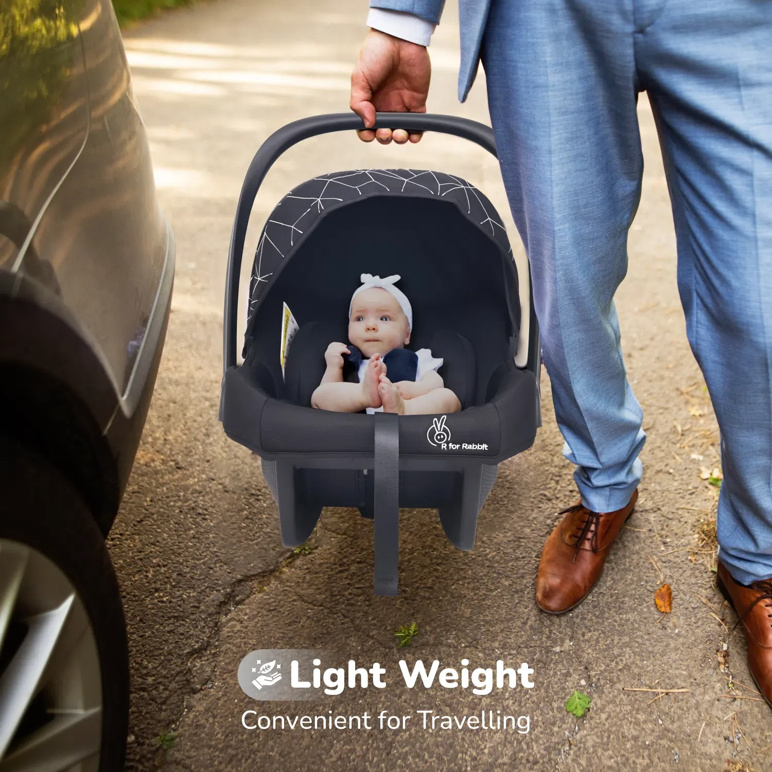 Picaboo NXG 4 In 1 Multipurpose Baby Carry Cot With Personalized Name Tag - Silver Black - Image 9