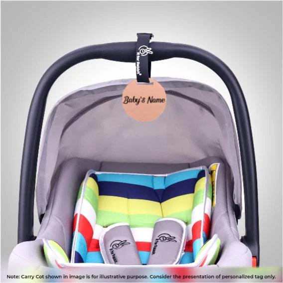 Picaboo Sportz Baby Carry Cot With Personalized Name Tag - Grey Black - Image 2