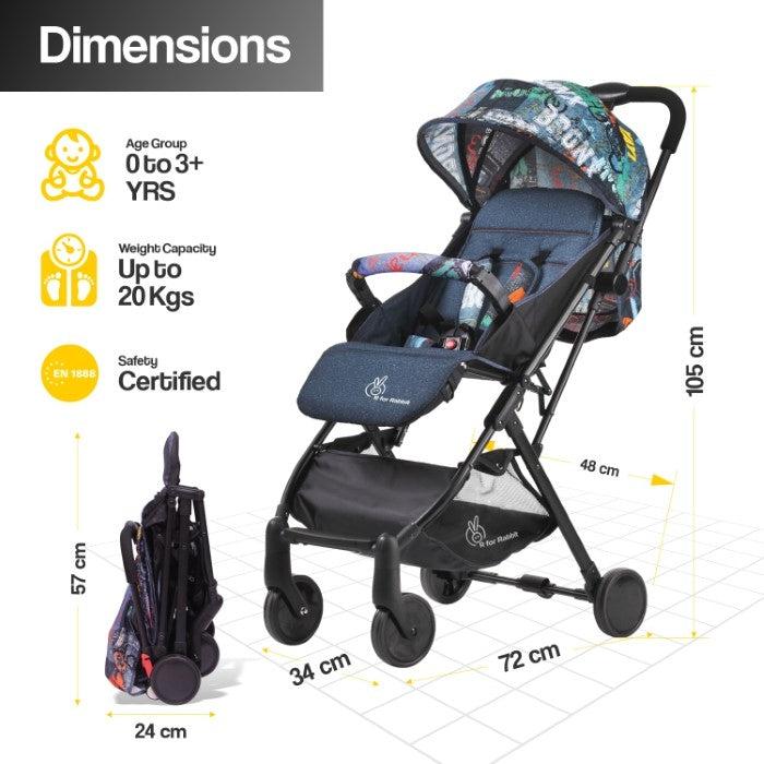 Pocket Stroller Lite One Hand Fold, Multi Recline, Light Weight, Travel Friendly, Adjustable Canopy, Steel Frame, Link Brake, 0-3 Years - Grey - Image 8