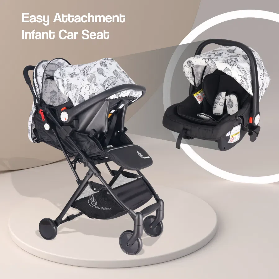 Pocket Lite Travel System Kids Stroller With Personalized Name Plate - Black Multi - Image 4