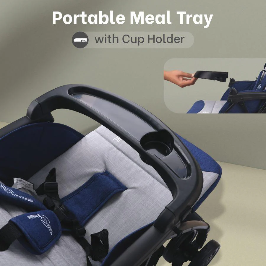 Poppins Joy Cute Stroller For Kids - Blue Grey - Image 5
