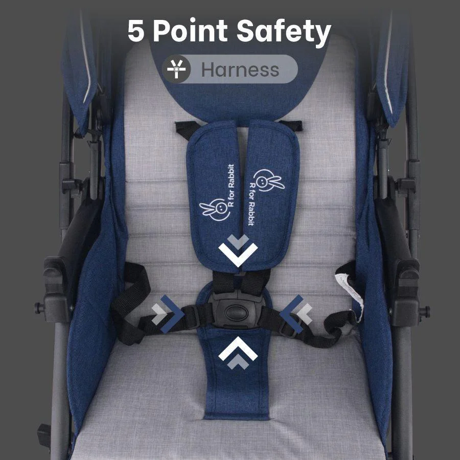 Poppins Joy Cute Stroller For Kids - Blue Grey - Image 8