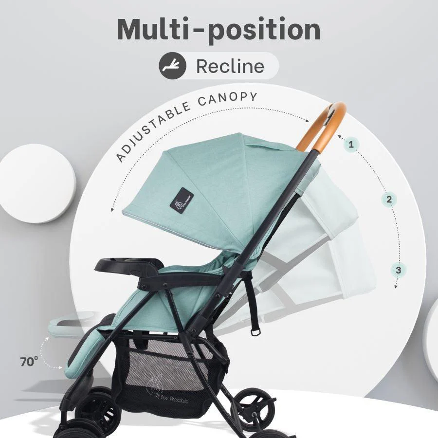 Poppins Joy Cute Stroller For Kids - Green Black - Image 9