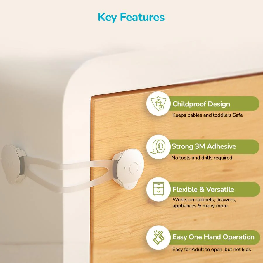 Protector Plus Cabinet Locker Child Safety Cabinet Lock (Pack of 2) - Image 4