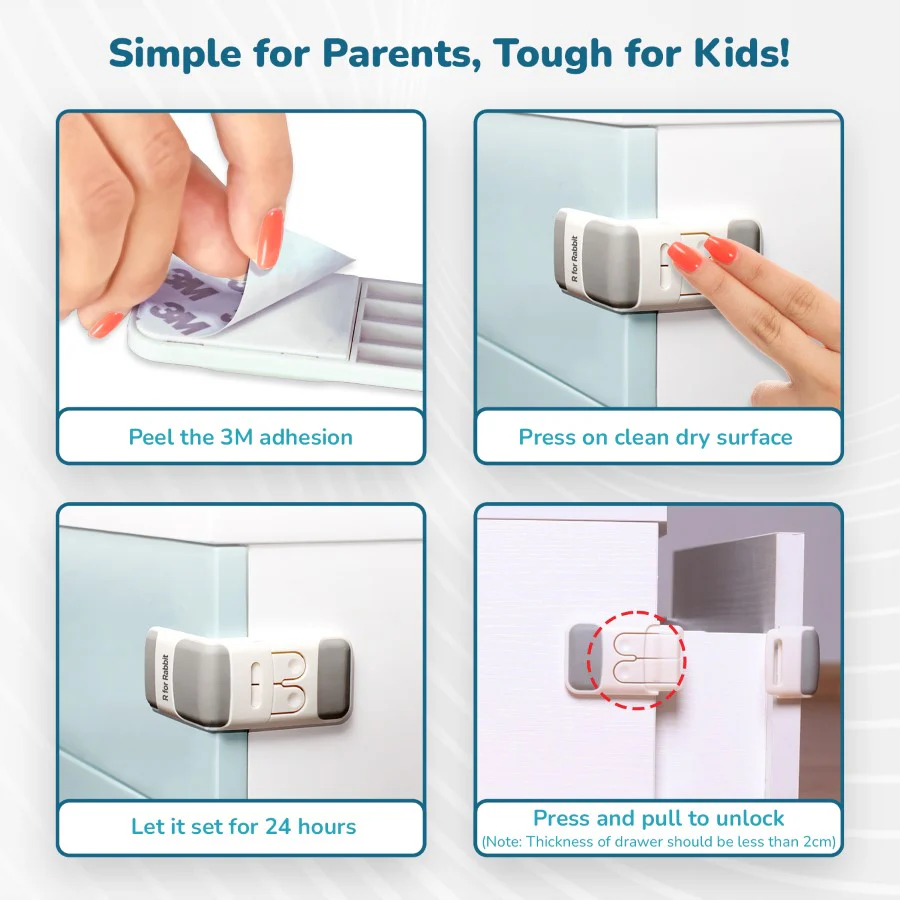 Protector Plus Drawer Locker Baby Safety Lock for Drawers - Image 5