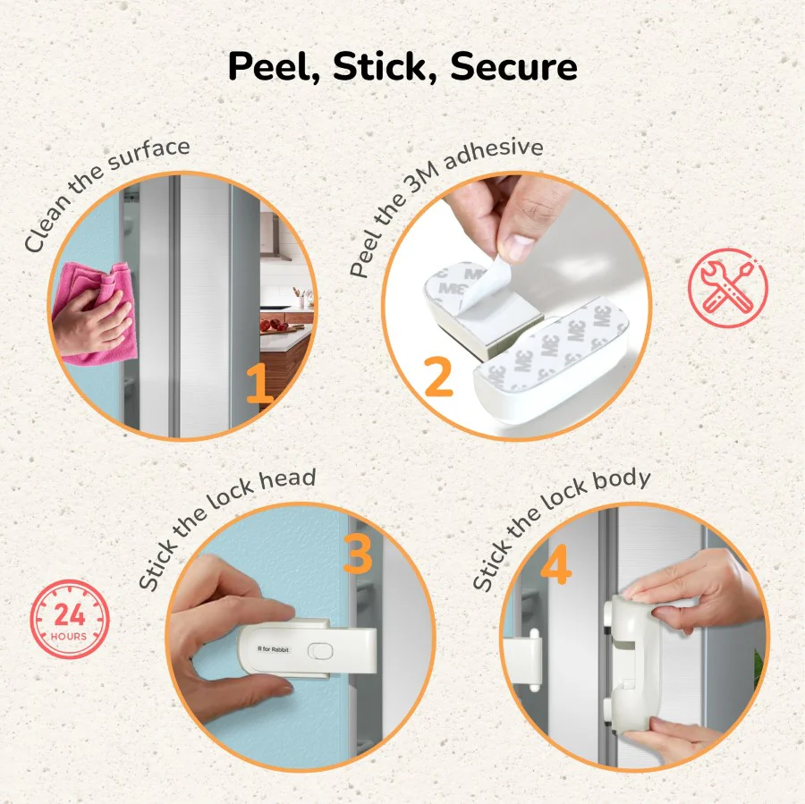 Protector Plus Fridge Locker Baby Safety Fridge Lock with 3M Adhesive - Image 12