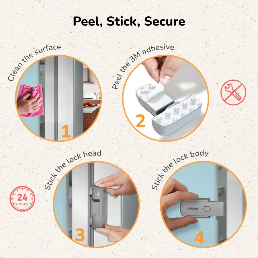 Protector Plus Fridge Locker Baby Safety Fridge Lock with 3M Adhesive - Image 4