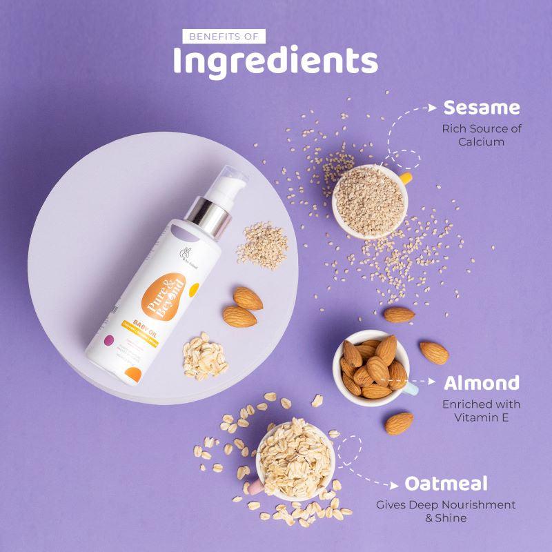 Pure & Beyond Cold Pressed Almond & Seasame Oil for Hair & Massage - Image 4
