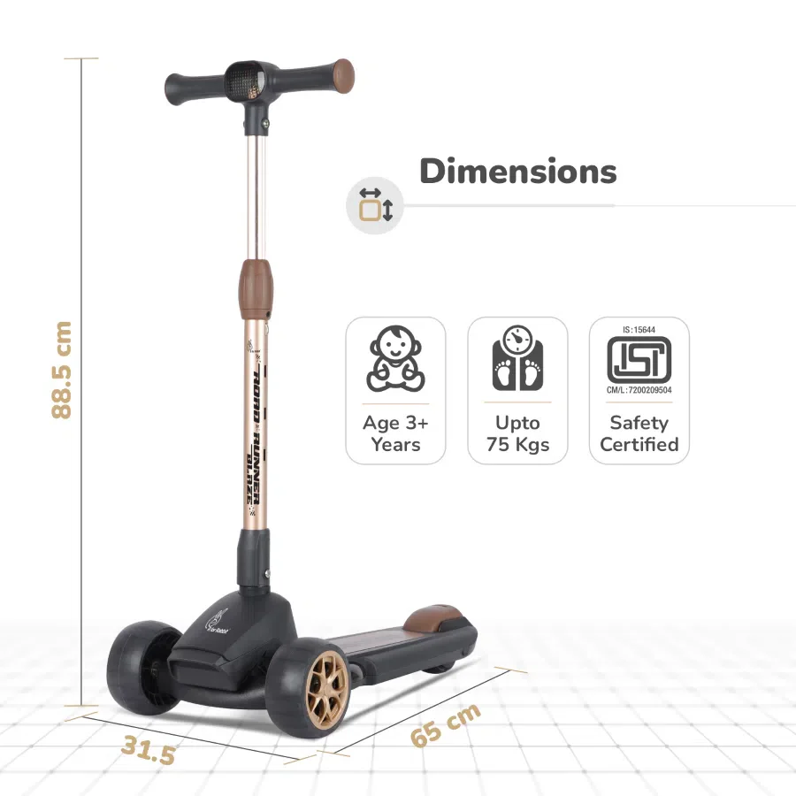 Road Runner Blaze Scooter For Kids  With PU LED Wheels And LED lights - Image 9