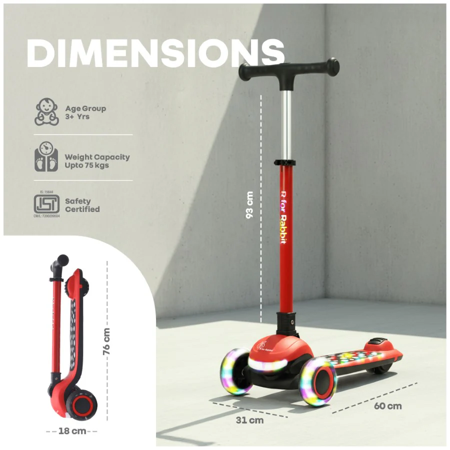 Road Runner Jazz Scooter for Kids With ABEC7 Bearings, LED PU Wheels & Foldable Frame - Image 30