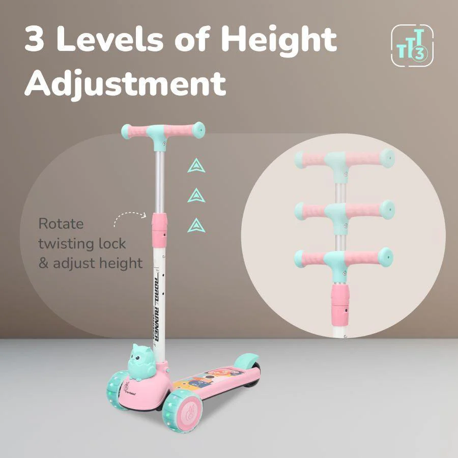 Road Runner Ryder Kids Scooter - PU LED wheels & Multi-Level Height Adjustment - Image 3