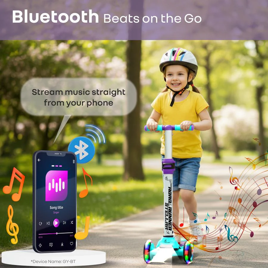 Road Runner Stellar - LED Scooter for Kids with Bluetooth Music, Adjustable Height & Smooth Ride - Image 10