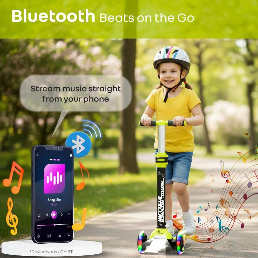 Road Runner Stellar - LED Scooter for Kids with Bluetooth Music, Adjustable Height & Smooth Ride - Image 19