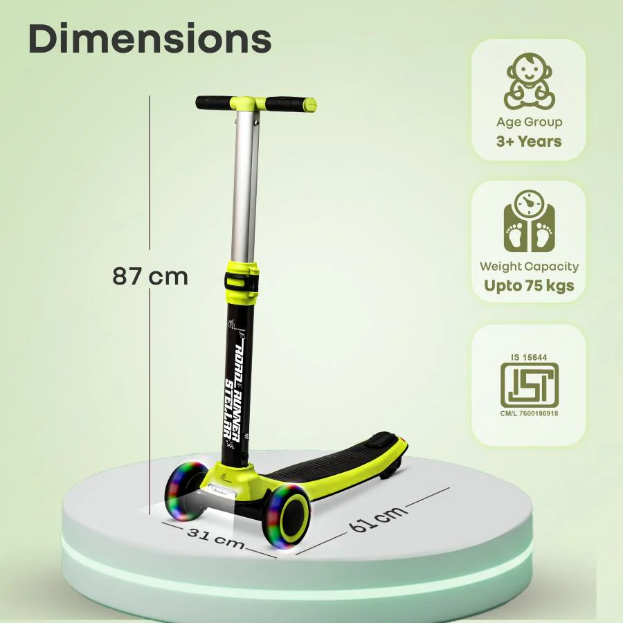 Road Runner Stellar - LED Scooter for Kids with Bluetooth Music, Adjustable Height & Smooth Ride - Image 26