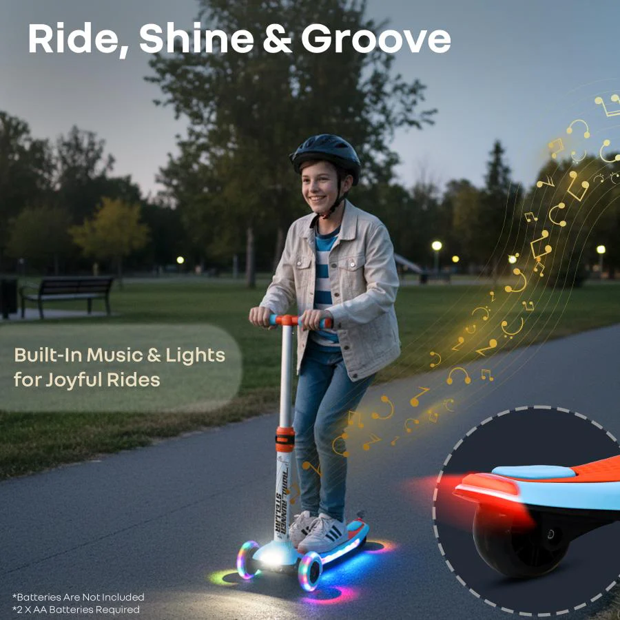Road Runner Stellar - LED Scooter for Kids with Bluetooth Music, Adjustable Height & Smooth Ride - Image 3