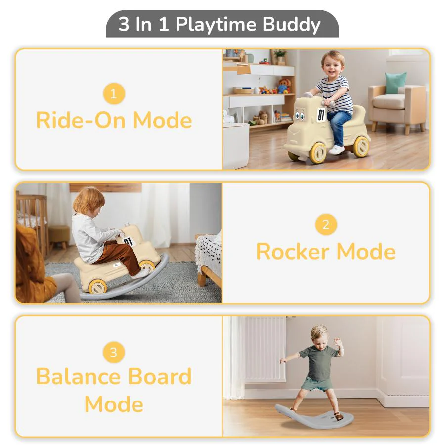 Rock N Ride 3-in-1 Balance Board, Ride On & Rocker for Kids (1-4 Years) - Image 11
