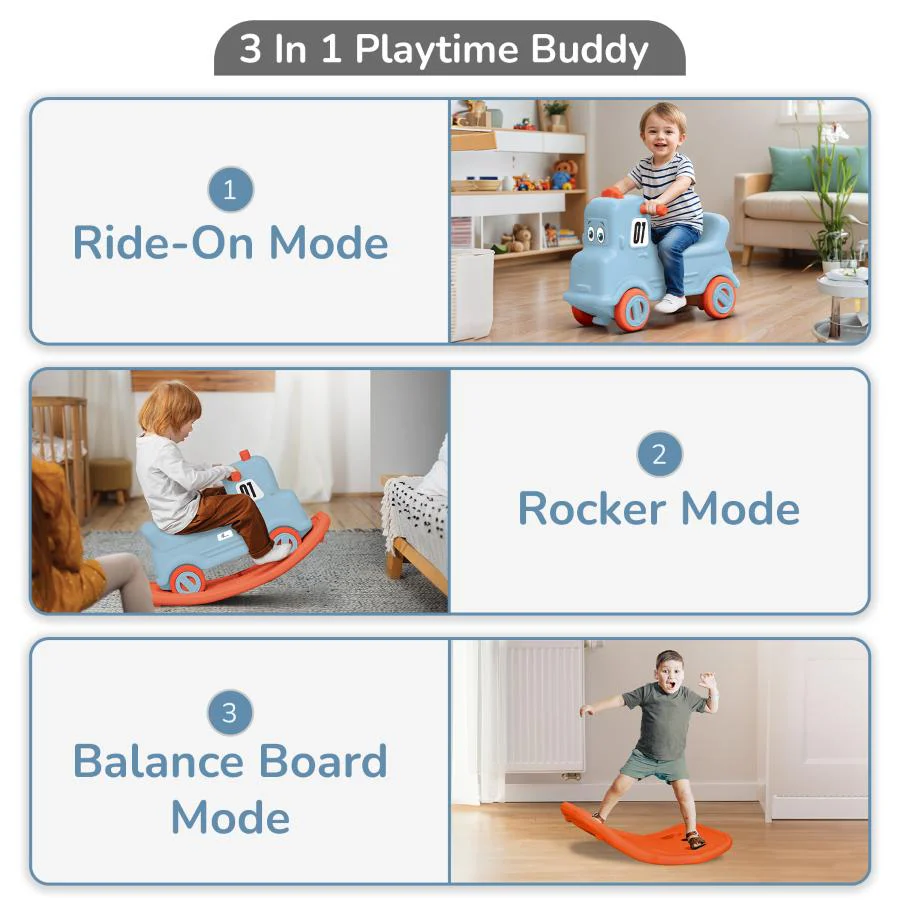 Rock N Ride 3-in-1 Balance Board, Ride On & Rocker for Kids (1-4 Years) - Image 20