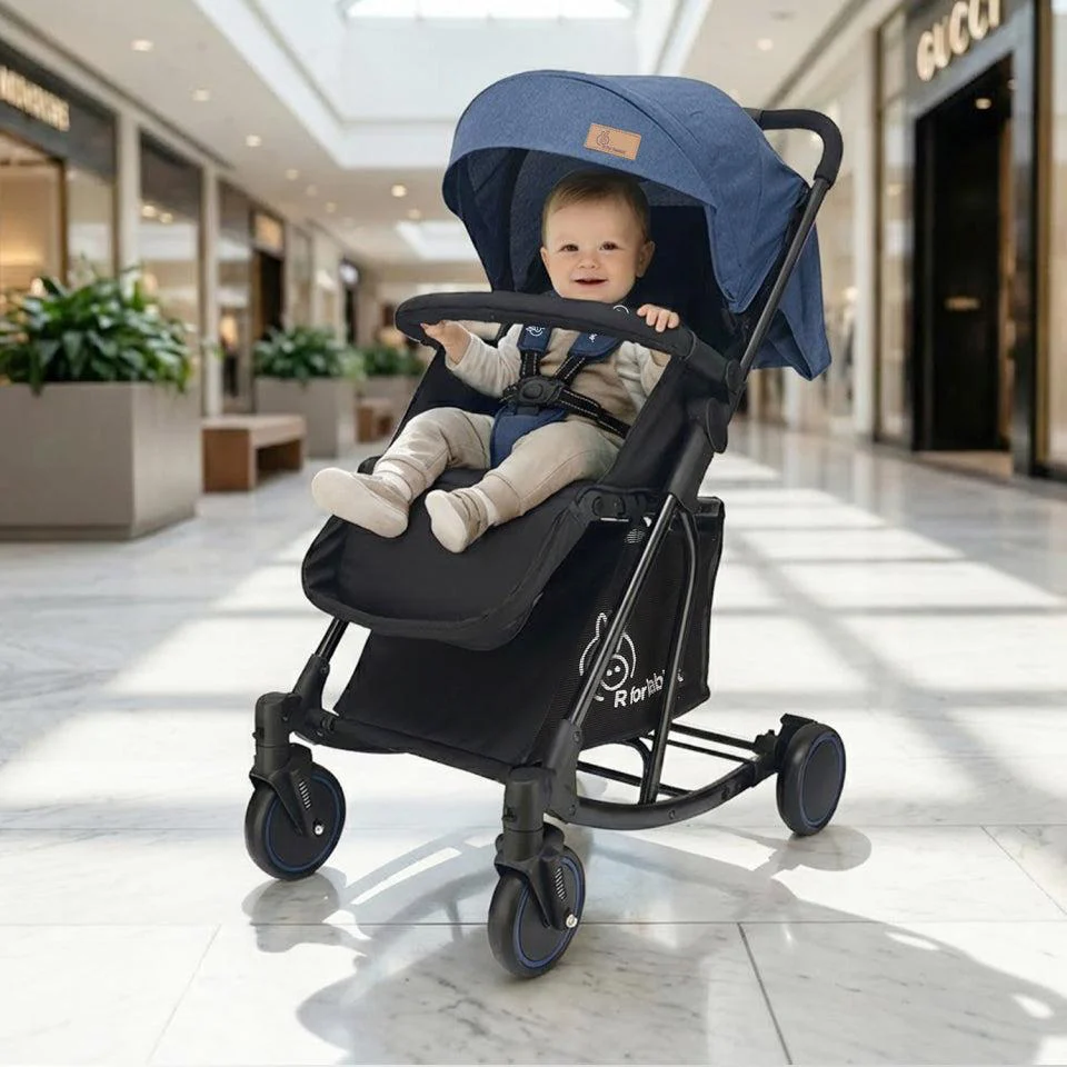 Rock N Roll 2 In 1 Baby Stroller Cum Rocker, Light Weight, Compact Travel Friendly, One Hand Fold - Blue