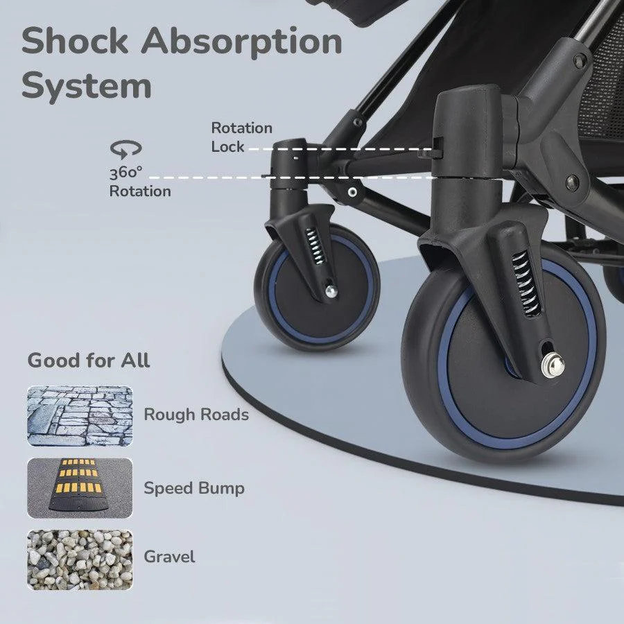 Rock N Roll 2 In 1 Baby Stroller Cum Rocker, Light Weight, Compact Travel Friendly, One Hand Fold - Blue - Image 4