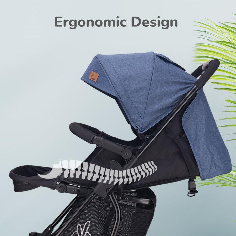 Rock N Roll 2 In 1 Baby Stroller Cum Rocker, Light Weight, Compact Travel Friendly, One Hand Fold - Blue - Image 6