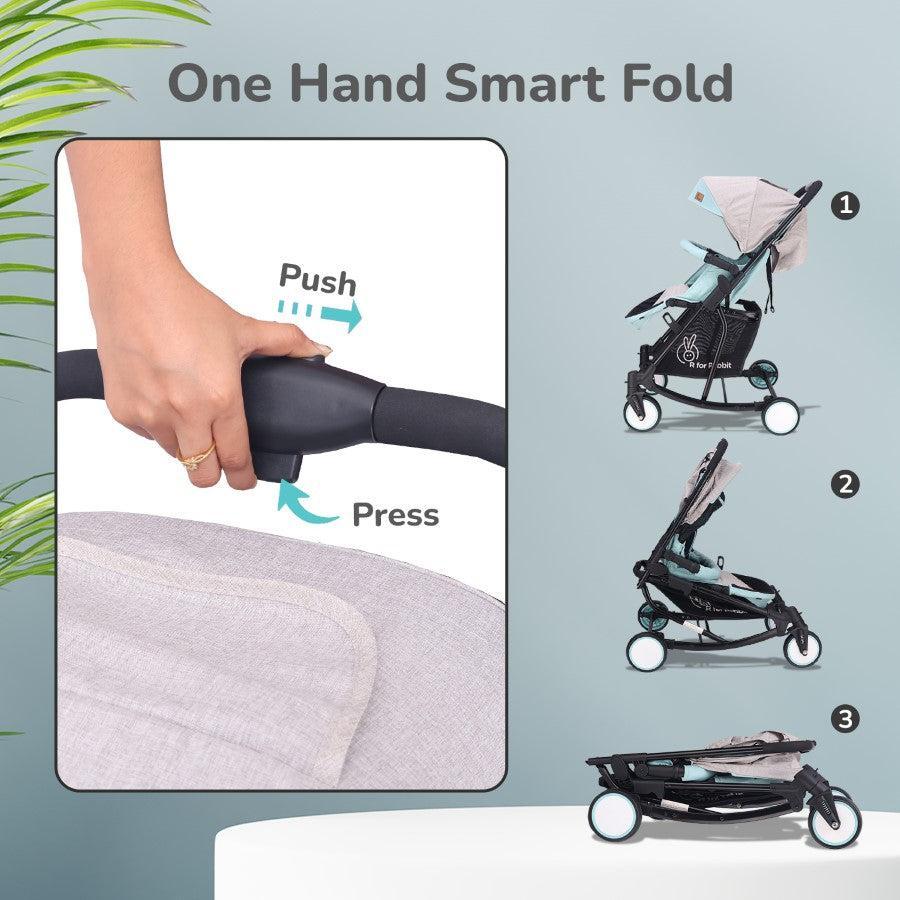 Rock N Roll 2 In 1 Baby Stroller Cum Rocker, Light Weight, Compact Travel Friendly, One Hand Fold - Green - Image 3