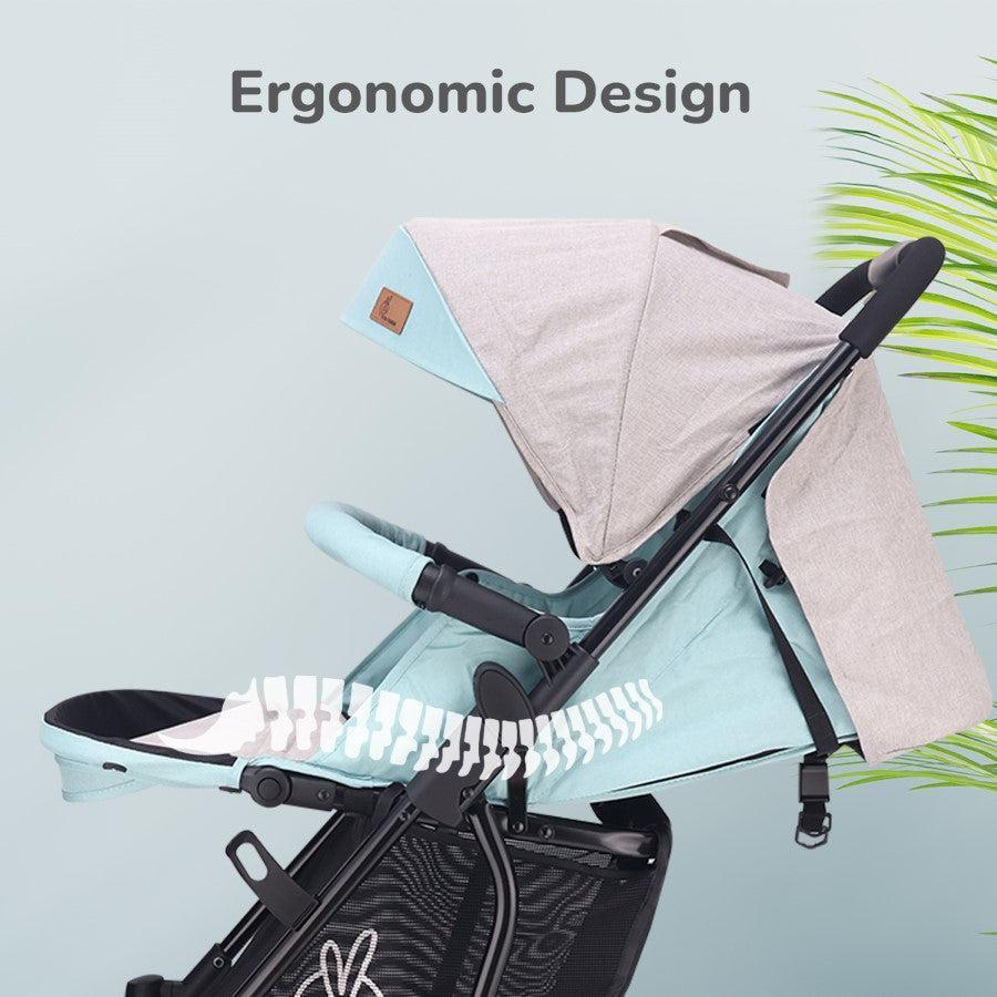Rock N Roll 2 In 1 Baby Stroller Cum Rocker, Light Weight, Compact Travel Friendly, One Hand Fold - Green - Image 6