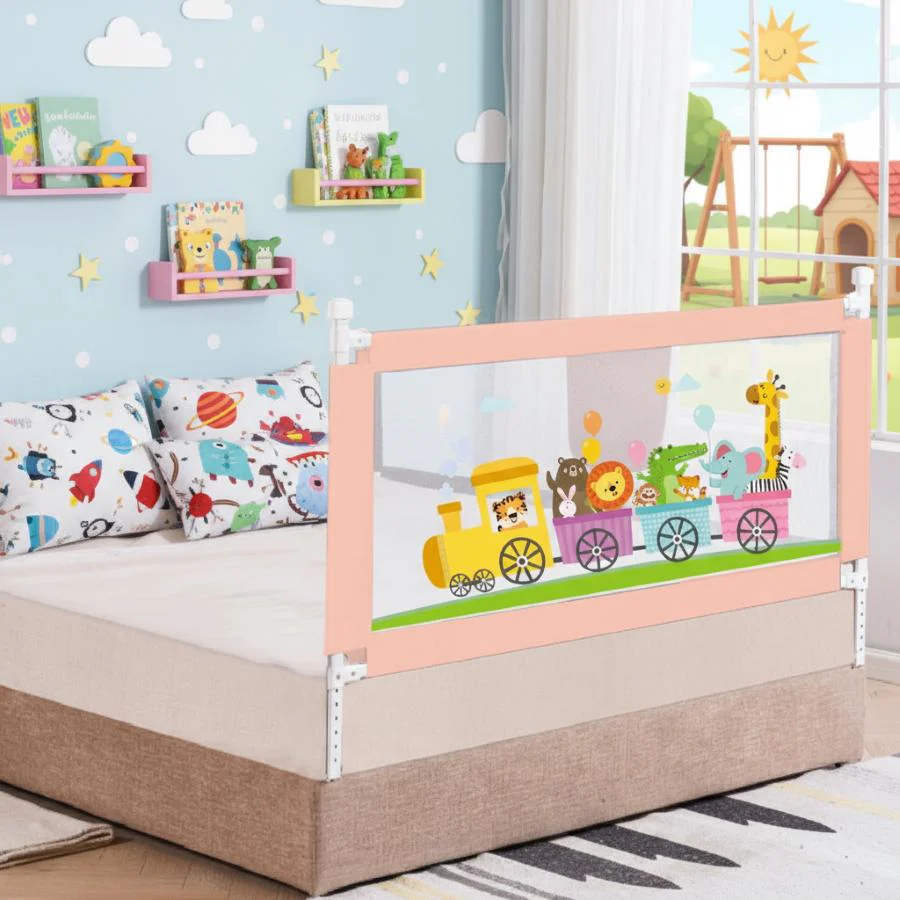 Safari Bed Rail for Baby With Adjustable Height, Mesh & Storage Pocket - Image 19