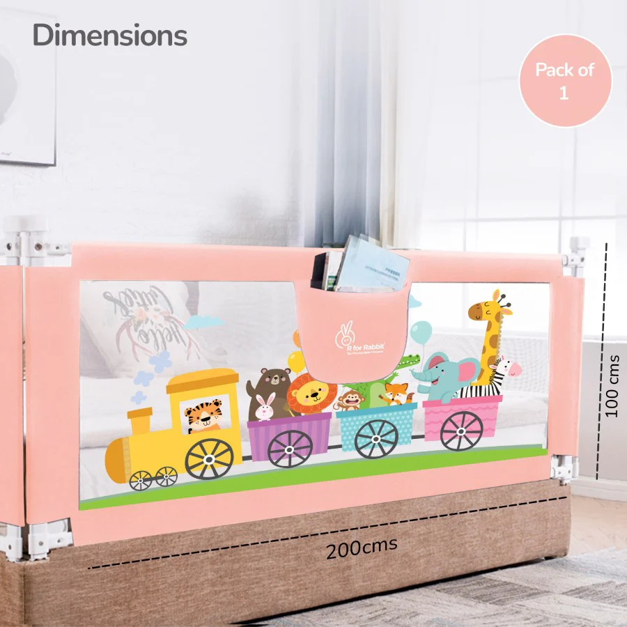 Safari Bed Rail for Baby With Adjustable Height, Mesh & Storage Pocket - Image 27