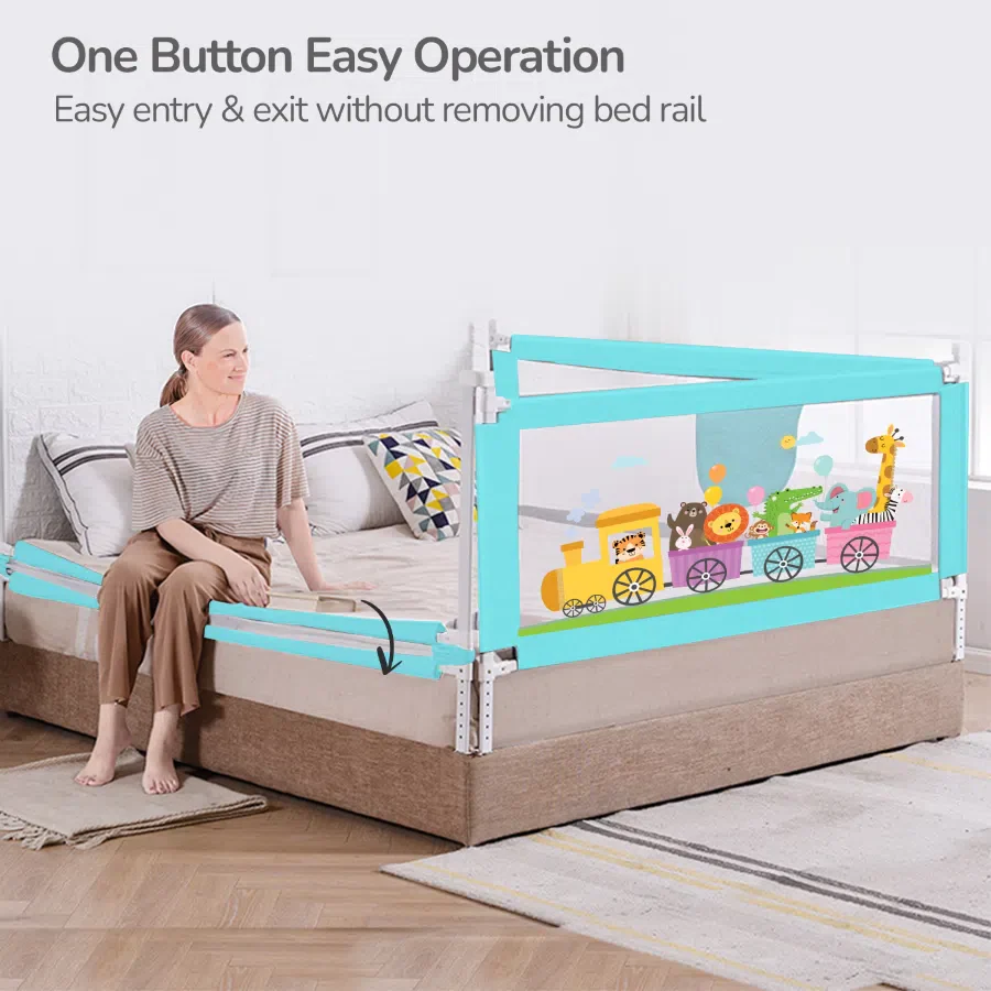 Safari Bed Rail for Baby Easy Install, Anti-Fall Safeguard for Toddler Safety - Image 6