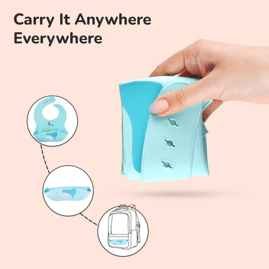Safari Silicone Bib For Baby Comfortable Soft And Built-in Food Pocket - Image 4
