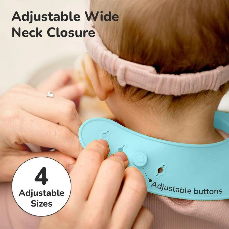 Safari Silicone Bib For Baby Comfortable Soft And Built-in Food Pocket - Image 6