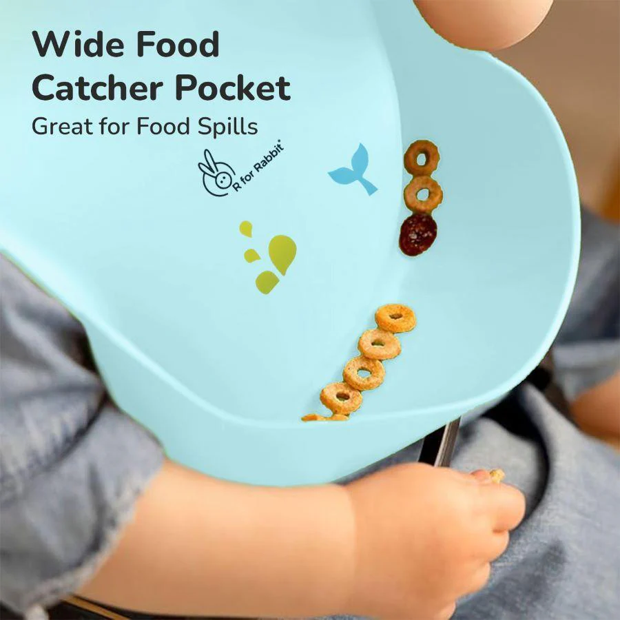 Safari Silicone Bib For Baby Comfortable Soft And Built-in Food Pocket - Image 7