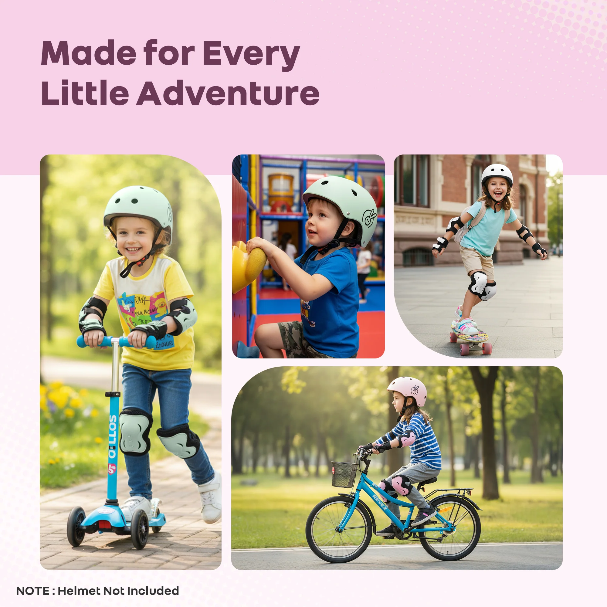 Kids Safety Protector Pads Set, Cushioned Knee, Elbow & Wrist Guards for Outdoor Riding & Sports - Image 16