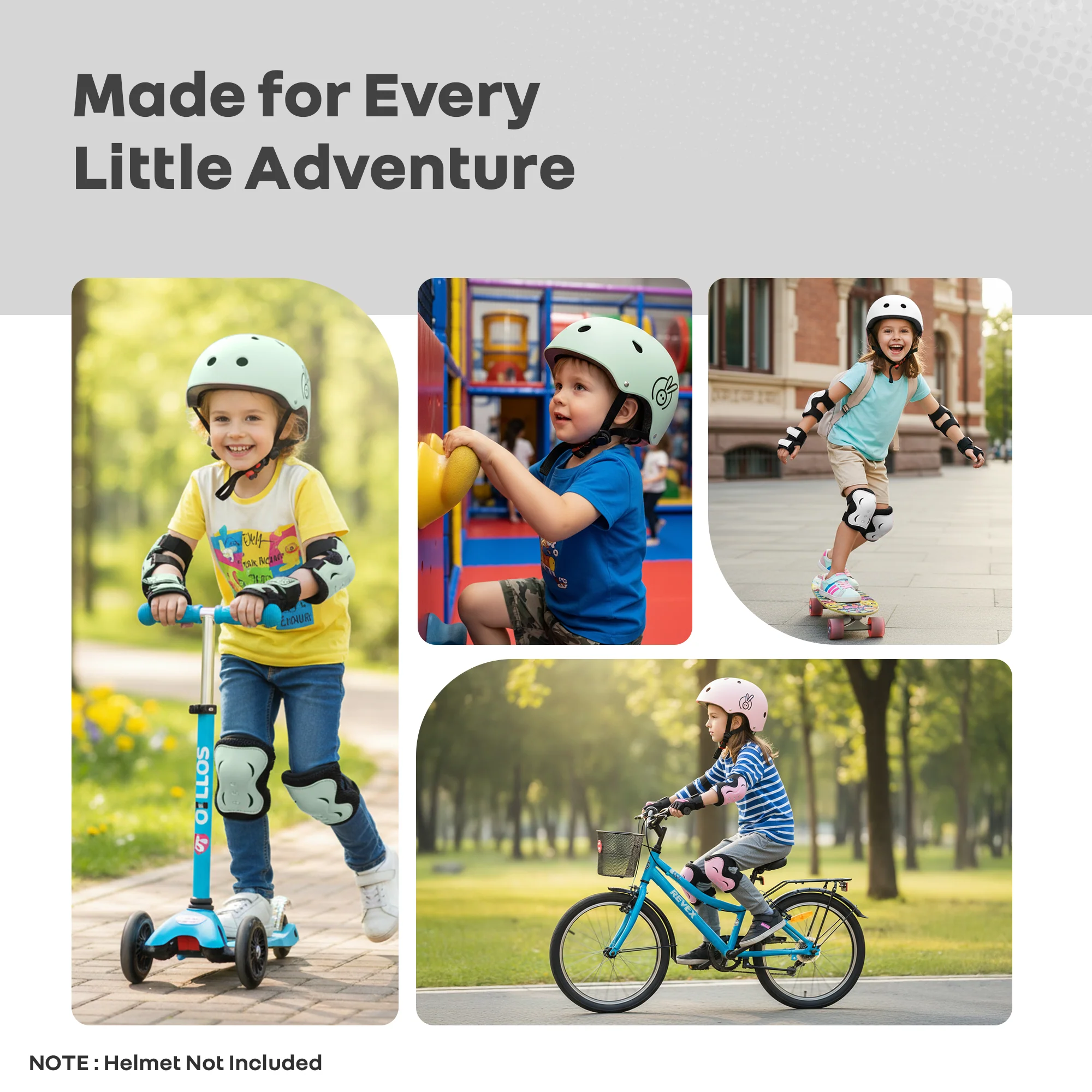 Kids Safety Protector Pads Set, Cushioned Knee, Elbow & Wrist Guards for Outdoor Riding & Sports - Image 25
