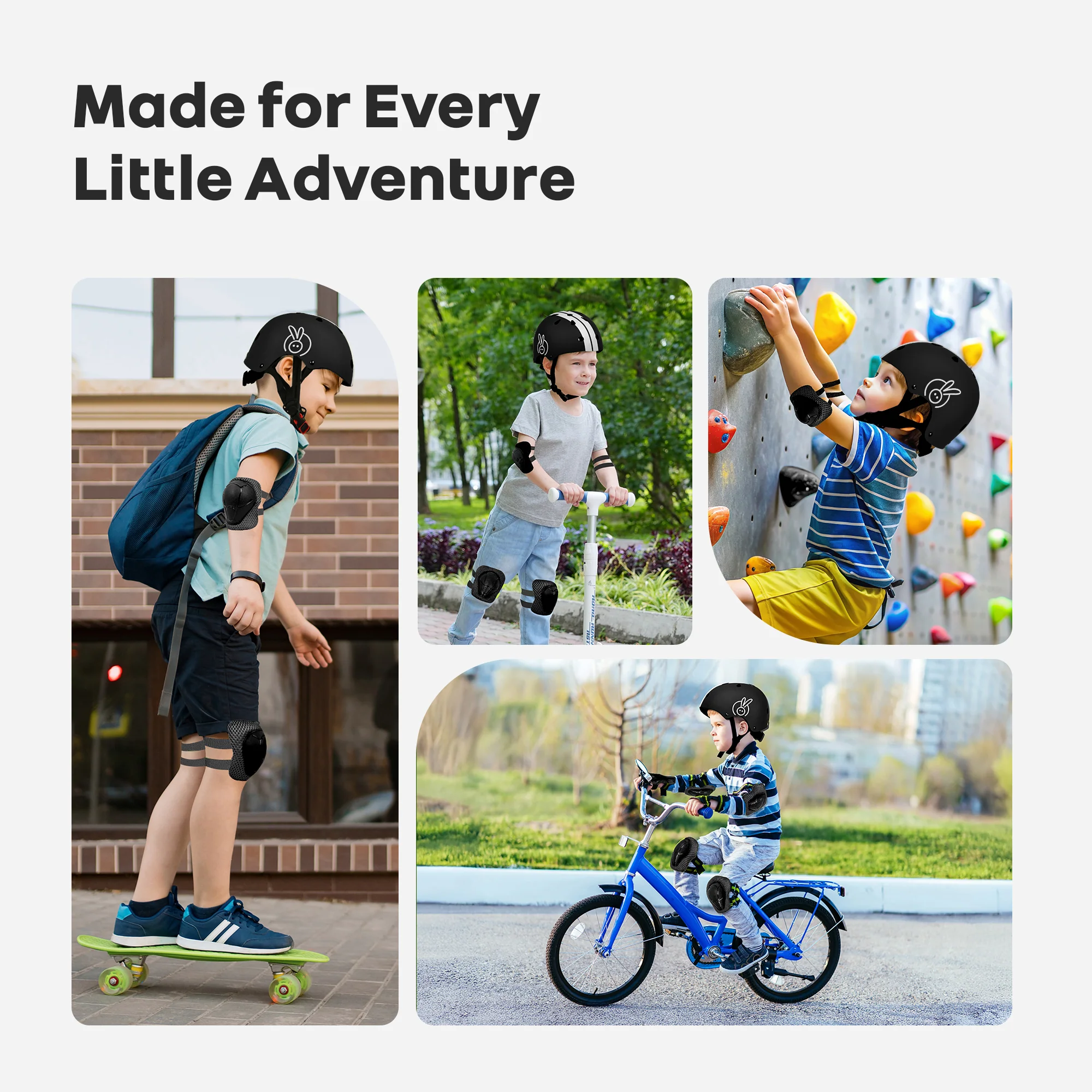 Kids Safety Protector Pads Set, Cushioned Knee, Elbow & Wrist Guards for Outdoor Riding & Sports - Image 31