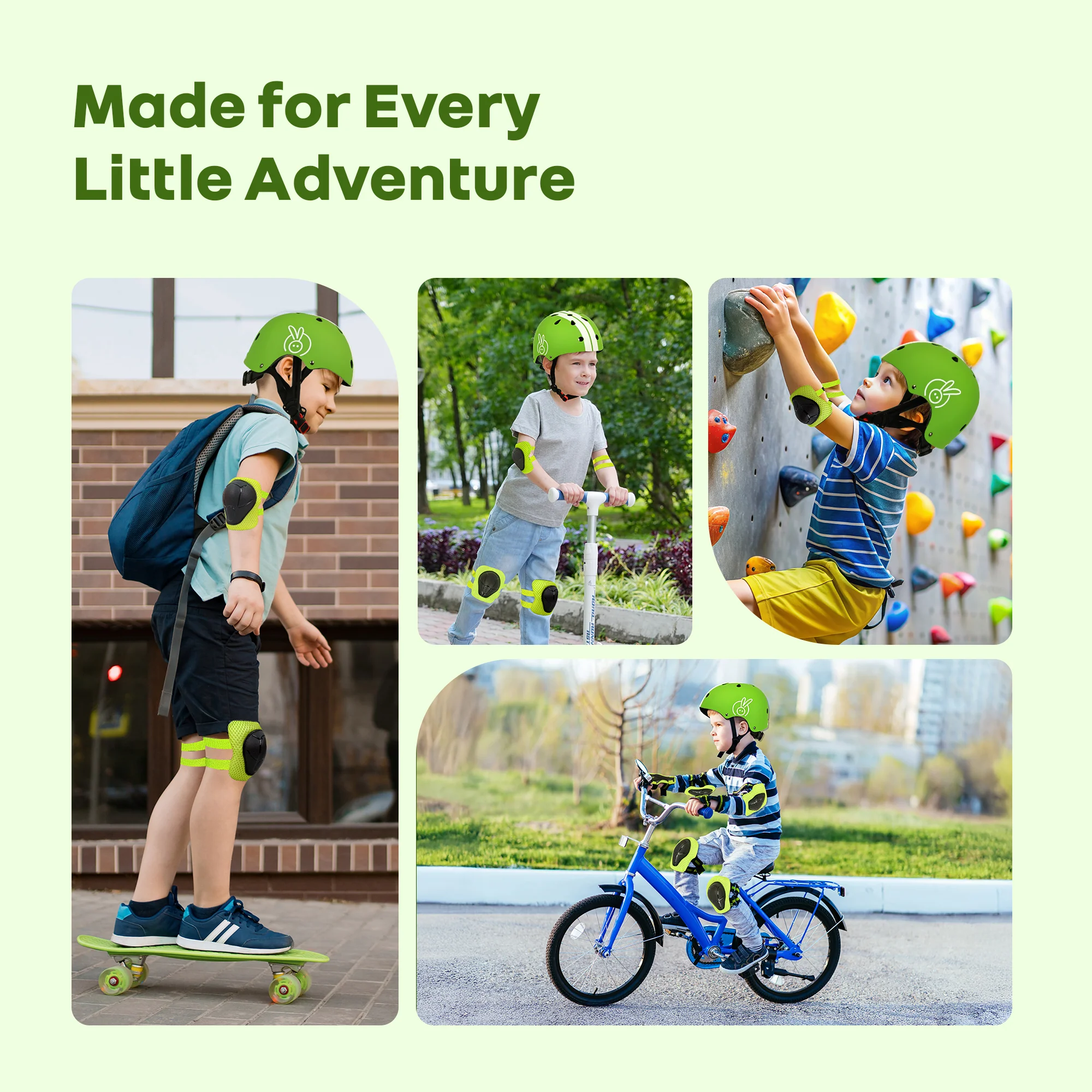 Kids Safety Protector Pads Set, Cushioned Knee, Elbow & Wrist Guards for Outdoor Riding & Sports - Image 36