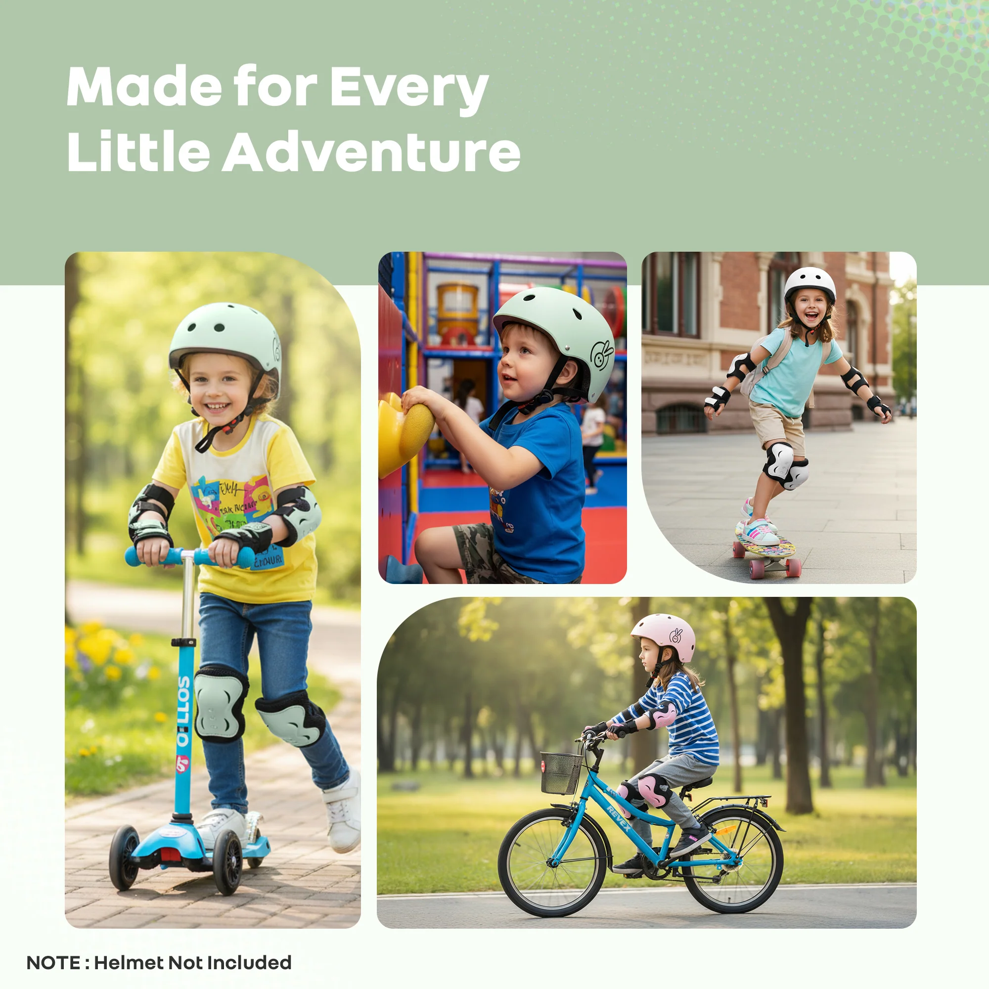Kids Safety Protector Pads Set, Cushioned Knee, Elbow & Wrist Guards for Outdoor Riding & Sports - Image 7