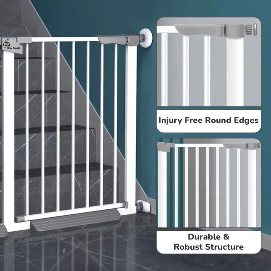 Safeguard Baby Safety Gate for Kids with Two-Way Auto-Close, No-Drill, Retractable Design & Adjustable Lock - Image 6