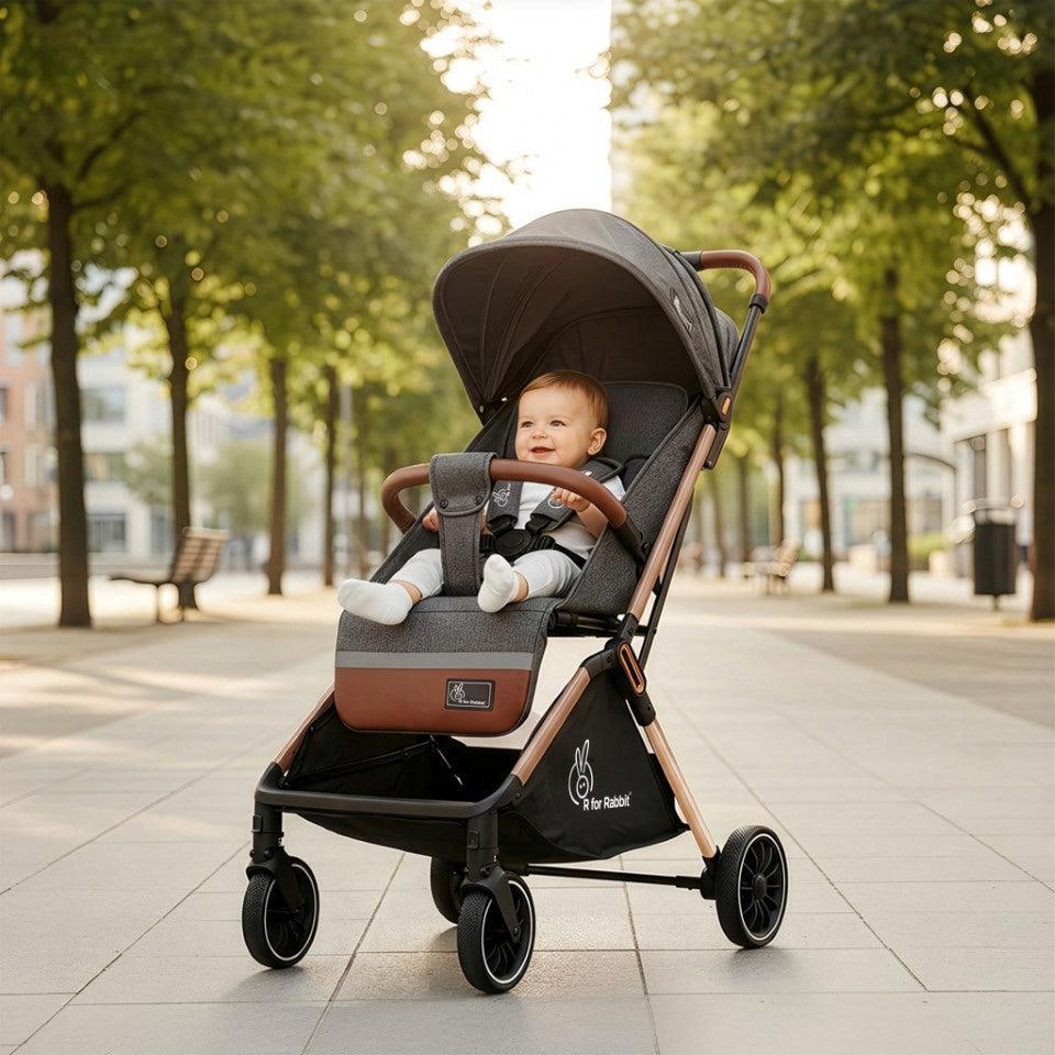 Street Smart Auto Fold Stroller for Kids With Personalized Name Plate - Ash Grey