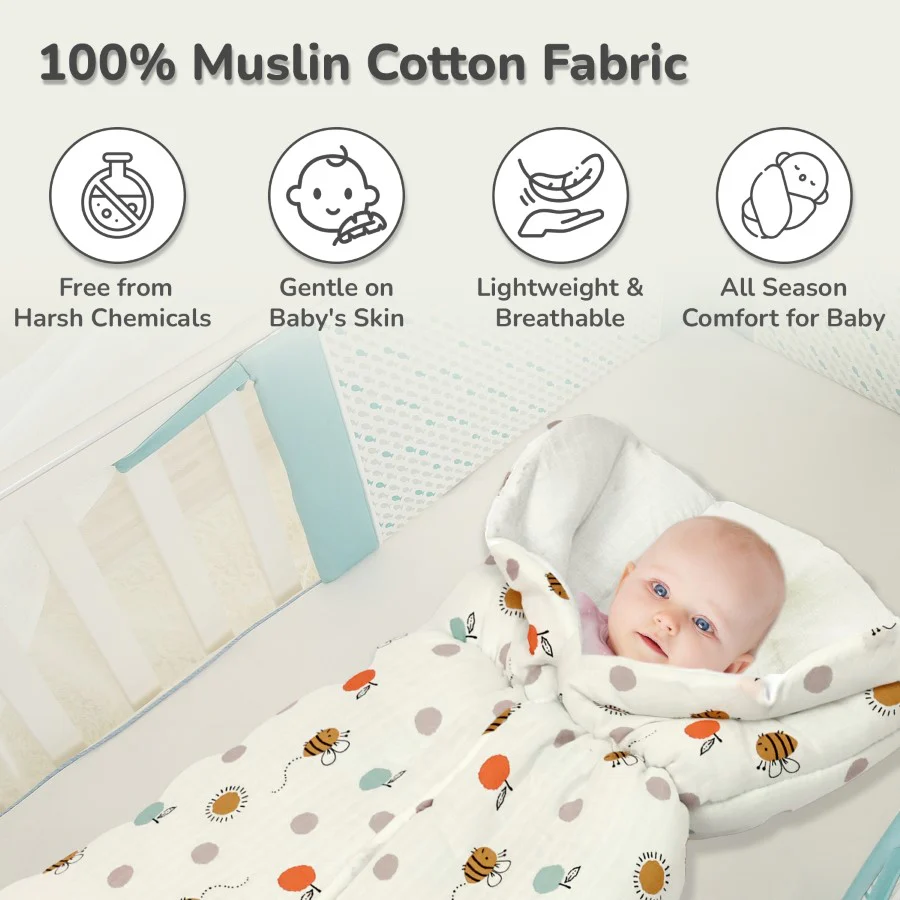Snuggy Bliss 100% Muslin Cotton Baby Bedding for Newborns (0–6 Months) - Image 11