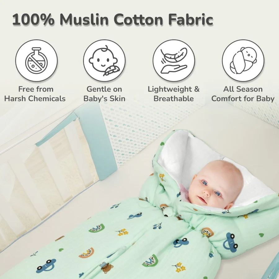 Snuggy Bliss 100% Muslin Cotton Baby Bedding for Newborns (0–6 Months) - Image 19
