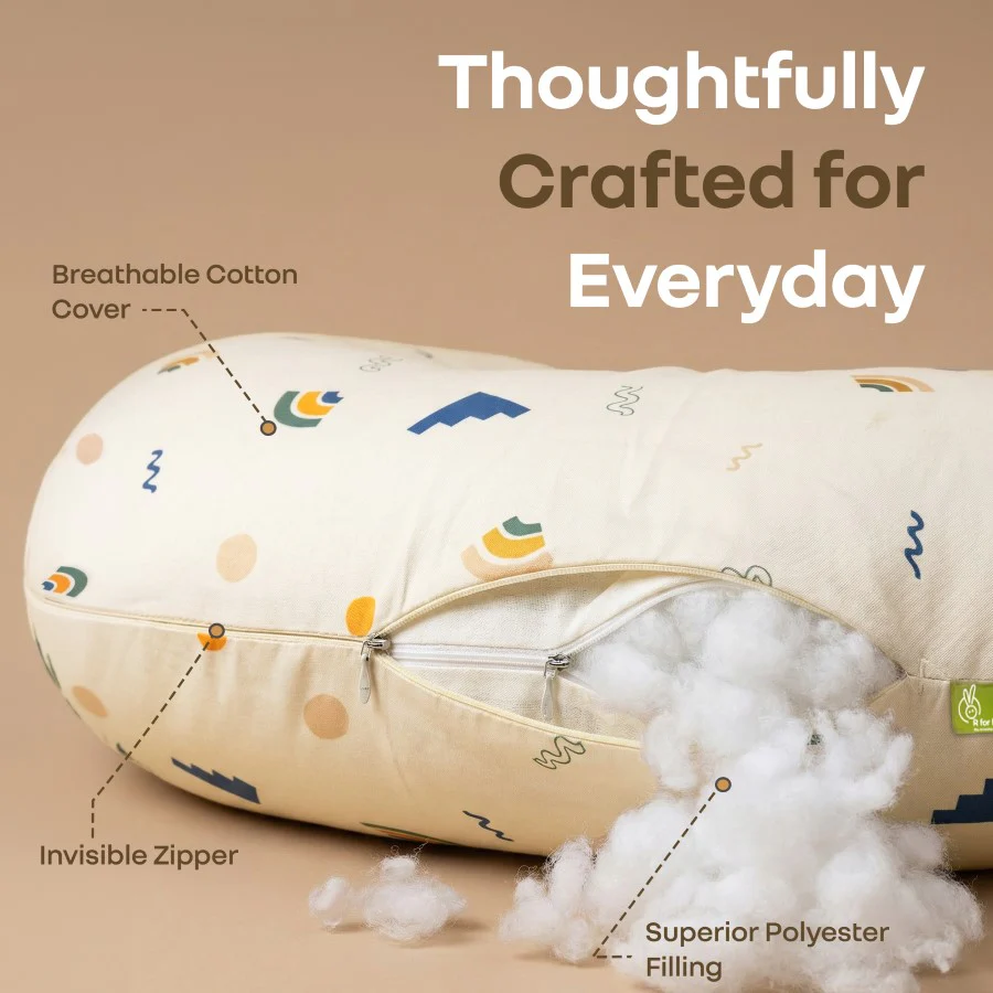 Snuggy Comfy Baby Feeding Pillow for Newborn Babies 0+ Months, Ergonomic Cotton Nursing Pillow with Tummy Time & Sitting Support - Image 6