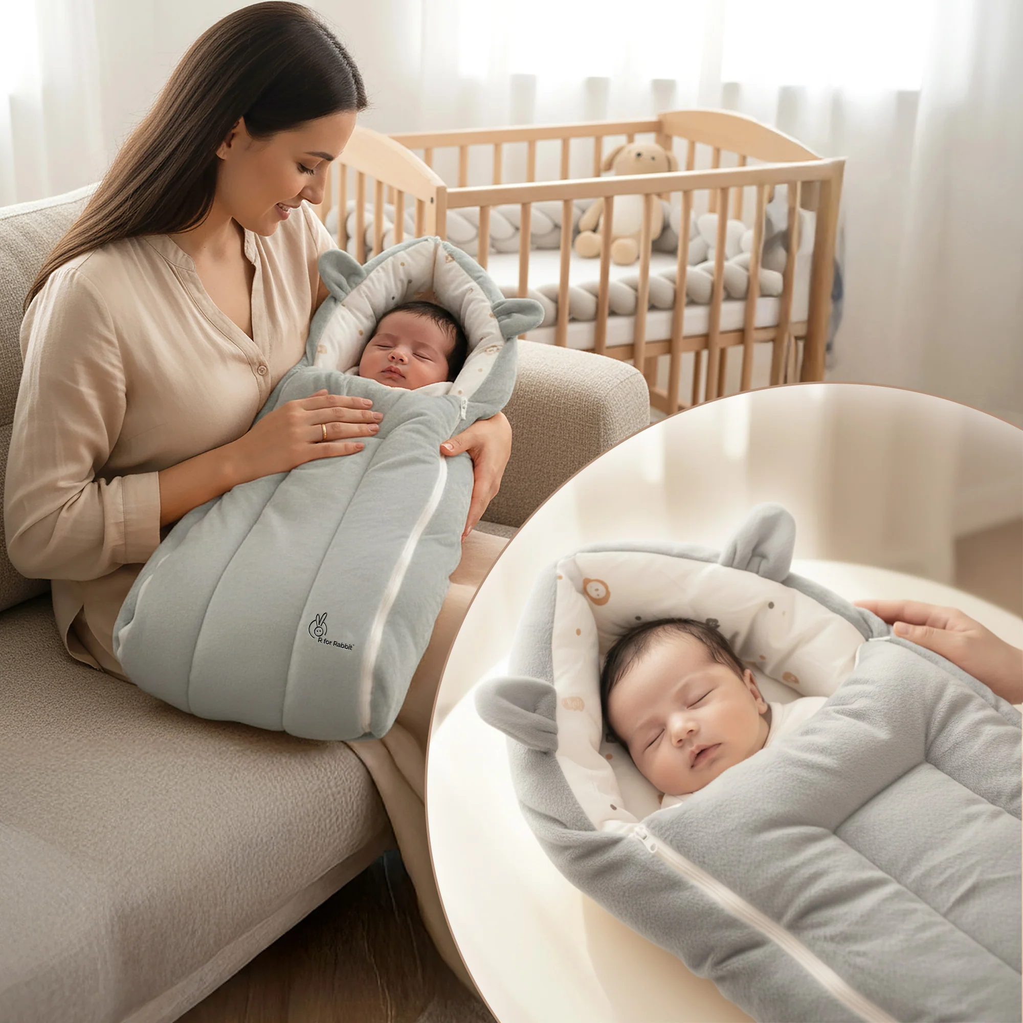 Snuggy Cucoon Baby Nest - Soft, Comfortable & Multi-Purpose Nest for Newborns 0-6 months babies - Image 10