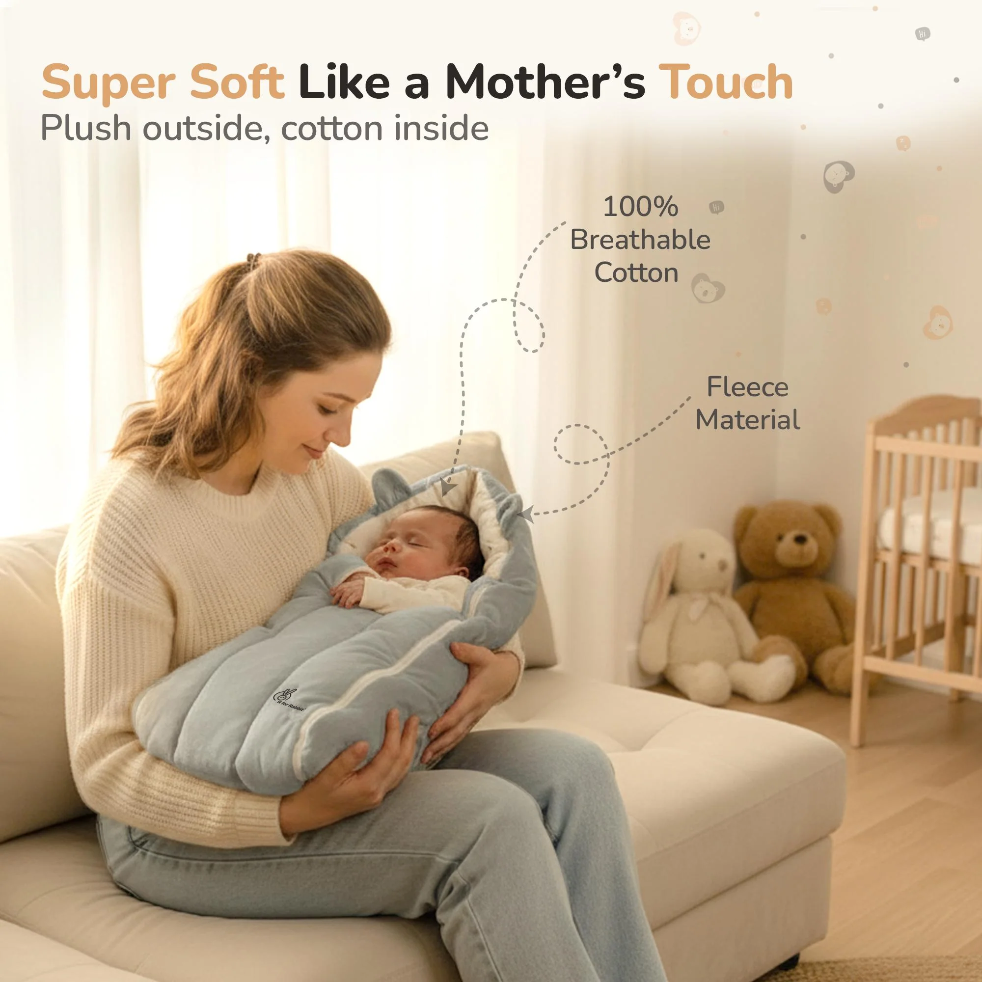 Snuggy Cucoon Baby Nest - Soft, Comfortable & Multi-Purpose Nest for Newborns 0-6 months babies - Image 11