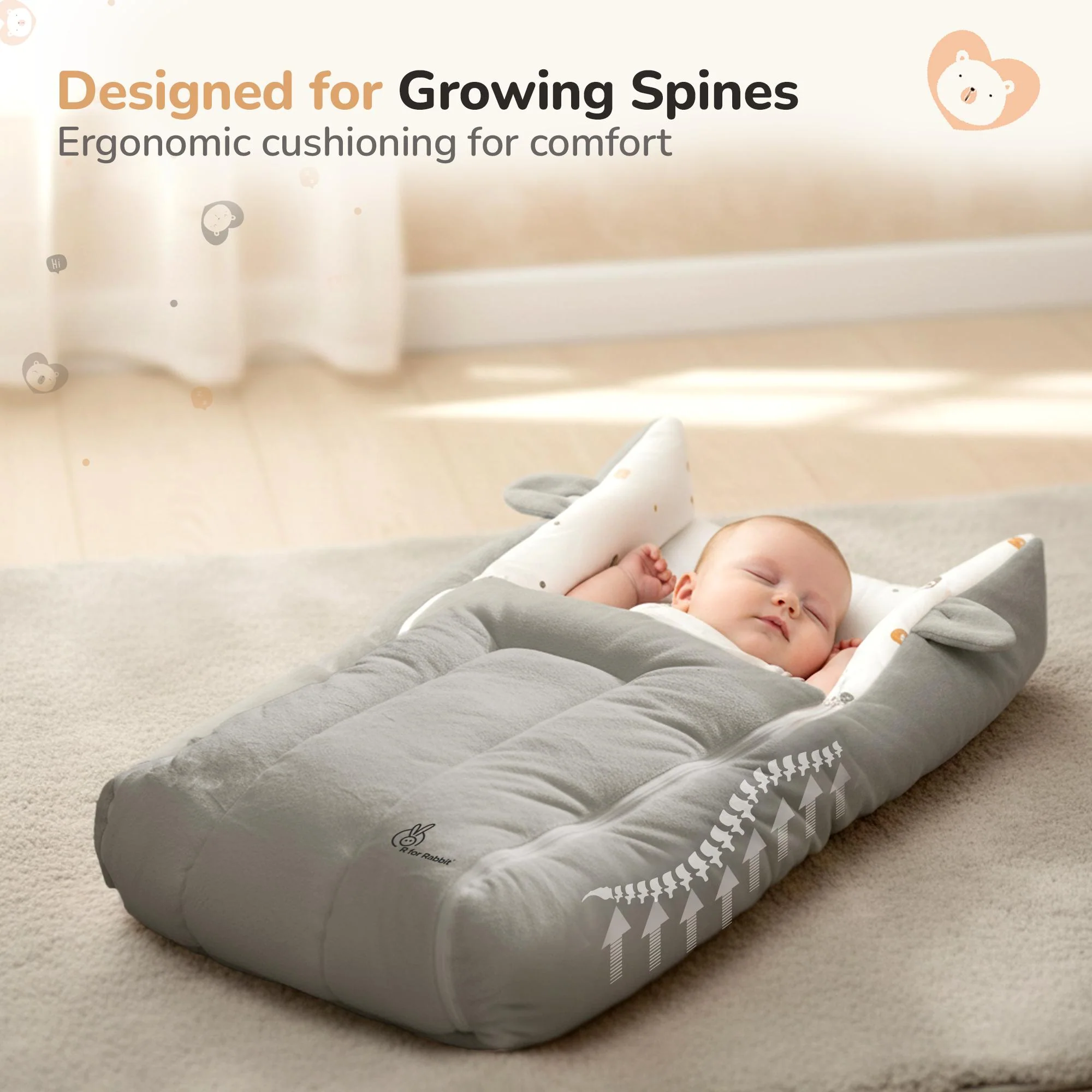 Snuggy Cucoon Baby Nest - Soft, Comfortable & Multi-Purpose Nest for Newborns 0-6 months babies - Image 13