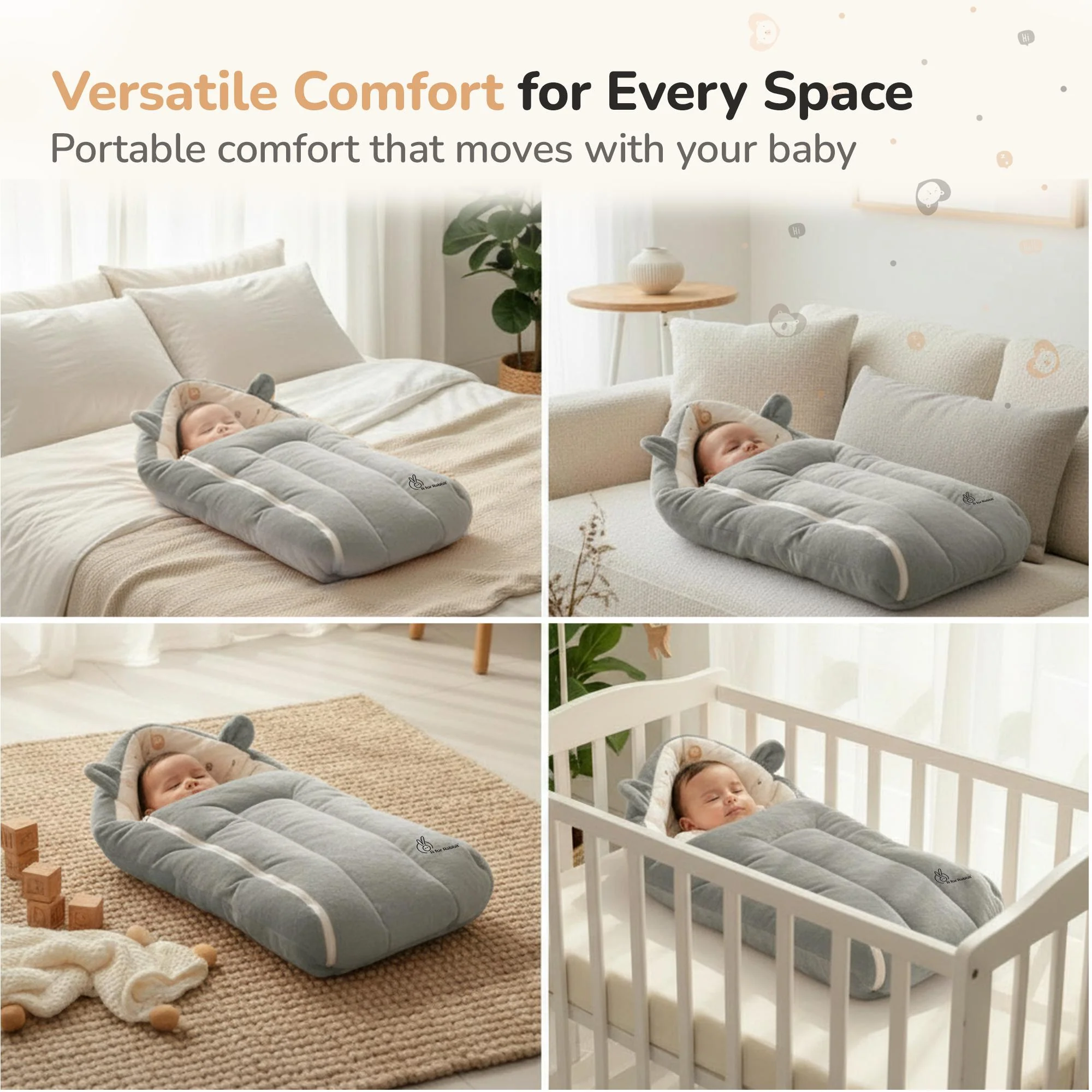 Snuggy Cucoon Baby Nest - Soft, Comfortable & Multi-Purpose Nest for Newborns 0-6 months babies - Image 14