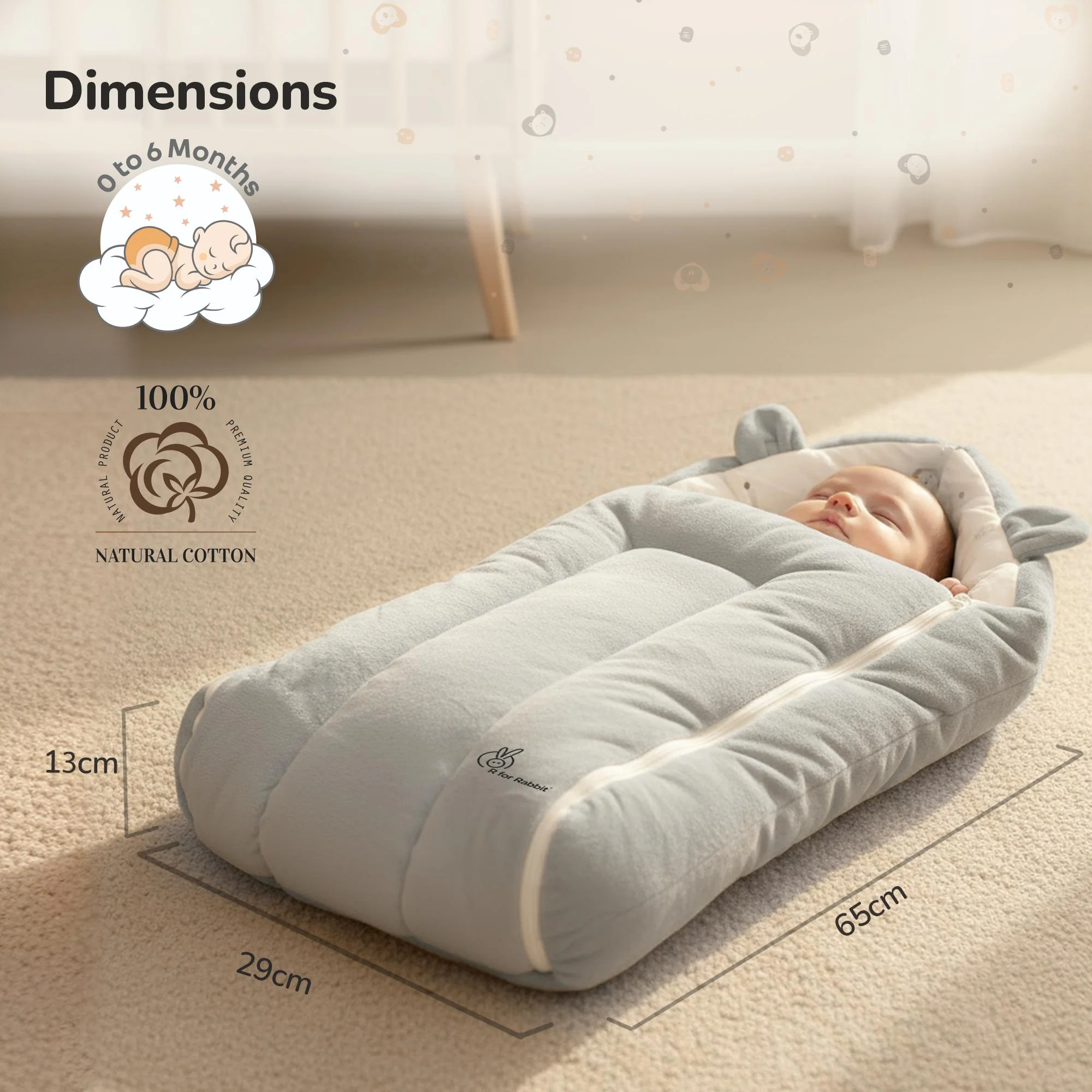 Snuggy Cucoon Baby Nest - Soft, Comfortable & Multi-Purpose Nest for Newborns 0-6 months babies - Image 18