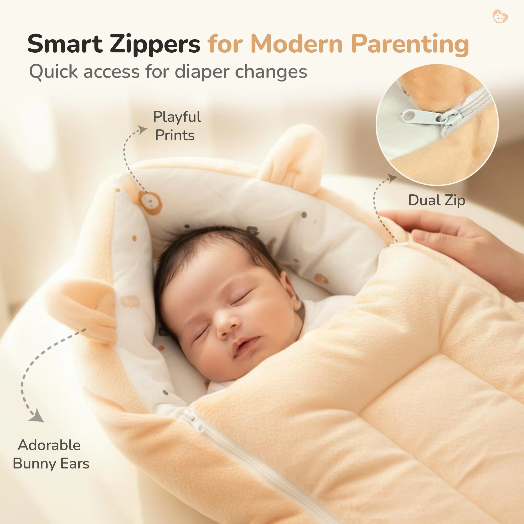 Snuggy Cucoon Baby Nest - Soft, Comfortable & Multi-Purpose Nest for Newborns 0-6 months babies - Image 3